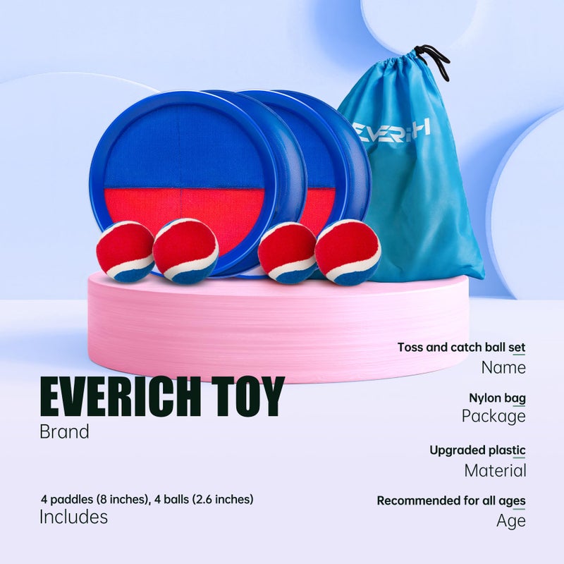 EVERICH TOY EVERICH Upgraded Toss and Catch Ball Game Set, Outdoor Games for Kids Toys, Stocking Stuffers for Family Games, Beach Pool Yard Outside Toys for Boys Girls 3 4 5 6 7 8-12 Years Old - Image 2